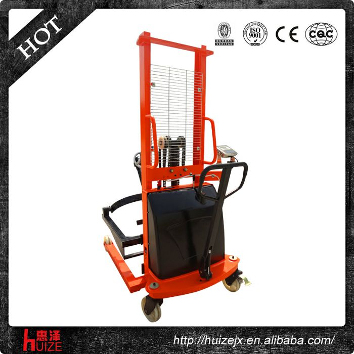 半電動稱重油桶車（夾鐵桶，手搖翻轉(zhuǎn)倒料）